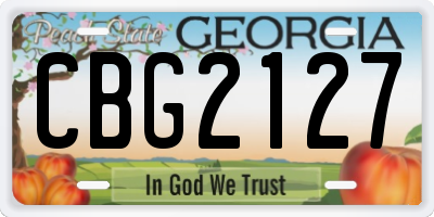 GA license plate CBG2127