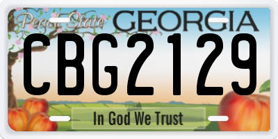 GA license plate CBG2129