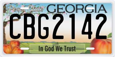 GA license plate CBG2142