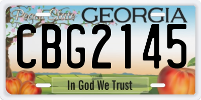 GA license plate CBG2145