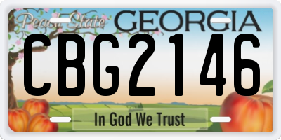 GA license plate CBG2146