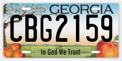 GA license plate CBG2159
