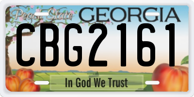GA license plate CBG2161