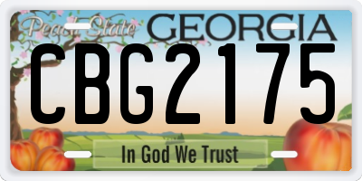 GA license plate CBG2175