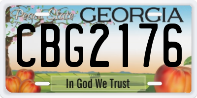 GA license plate CBG2176