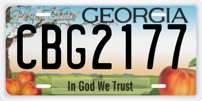 GA license plate CBG2177