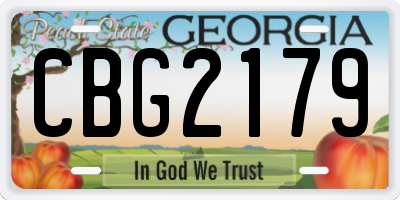 GA license plate CBG2179