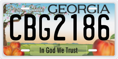 GA license plate CBG2186