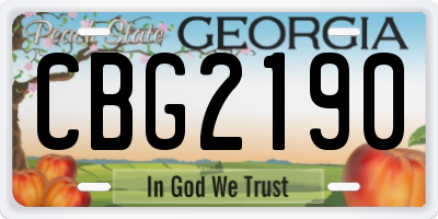 GA license plate CBG2190