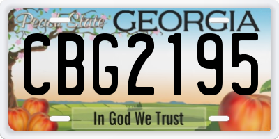 GA license plate CBG2195