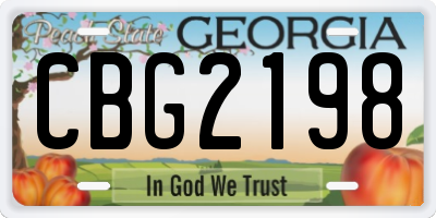 GA license plate CBG2198