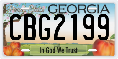 GA license plate CBG2199