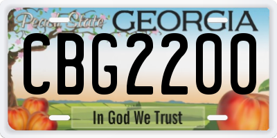 GA license plate CBG2200