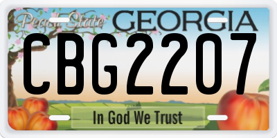 GA license plate CBG2207