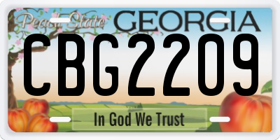 GA license plate CBG2209