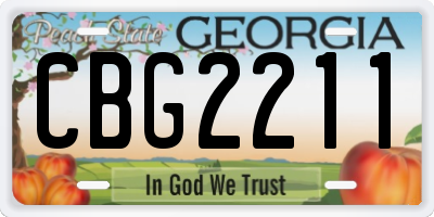 GA license plate CBG2211