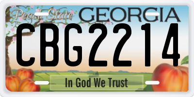 GA license plate CBG2214