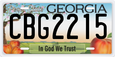 GA license plate CBG2215