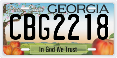GA license plate CBG2218