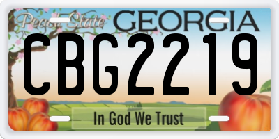 GA license plate CBG2219
