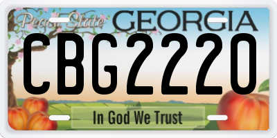 GA license plate CBG2220