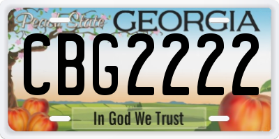 GA license plate CBG2222