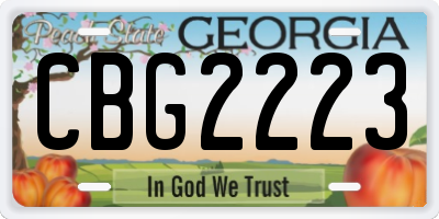 GA license plate CBG2223