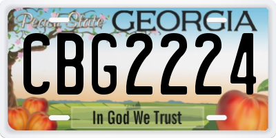 GA license plate CBG2224