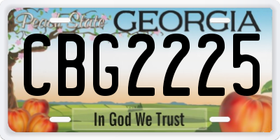 GA license plate CBG2225