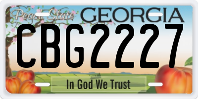 GA license plate CBG2227