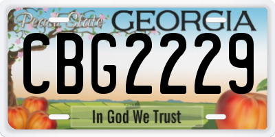 GA license plate CBG2229