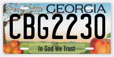 GA license plate CBG2230