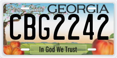 GA license plate CBG2242