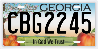 GA license plate CBG2245