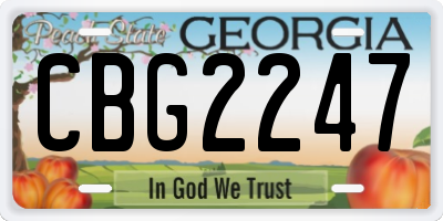GA license plate CBG2247