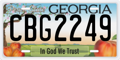 GA license plate CBG2249