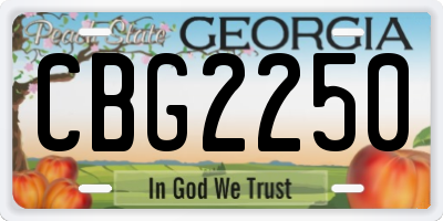 GA license plate CBG2250