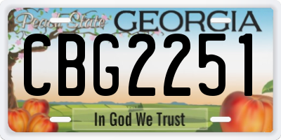 GA license plate CBG2251