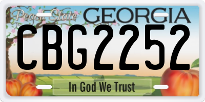GA license plate CBG2252