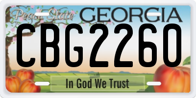 GA license plate CBG2260