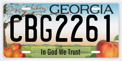 GA license plate CBG2261
