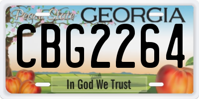 GA license plate CBG2264