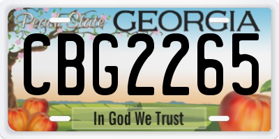 GA license plate CBG2265
