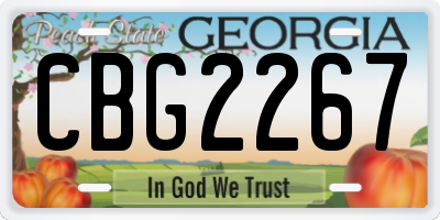 GA license plate CBG2267