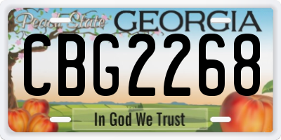 GA license plate CBG2268