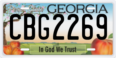 GA license plate CBG2269
