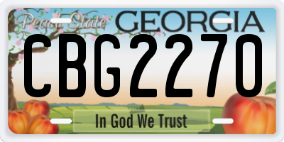 GA license plate CBG2270