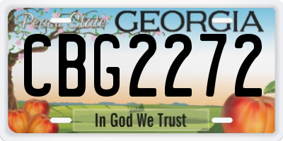 GA license plate CBG2272