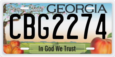 GA license plate CBG2274