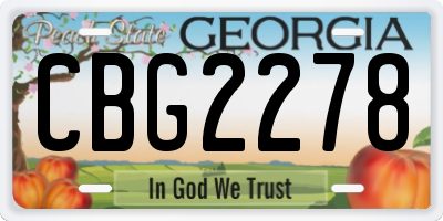 GA license plate CBG2278